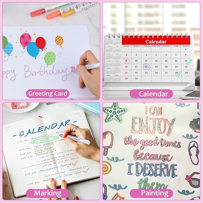 Double Line Outline Markers, Squiggles Shimmer Markers Set, 36 Pack Self Outline Metallic Glitter Marker Pens for Christmas,Art, Drawing, Writing, Greeting Cards, DIY, Scrapbook, Easter Eggs