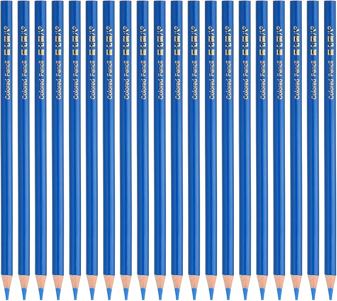 PATIKIL Medium Blue Colored Pencils Set,20 Pcs Oil Color Pencils Wooden Coloring Drawing Pencil for Artists Art Painting