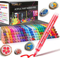 FUMILE 120 Color Acrylic Paint Marker, Include Metallic Color(28PCS),Blink Color(12 PCS),Classic Color(80PCS). Paint Markers Acrylic Marker Ideal for Rock, Wood, Metal, Plastic, Glass, Easter Egg.