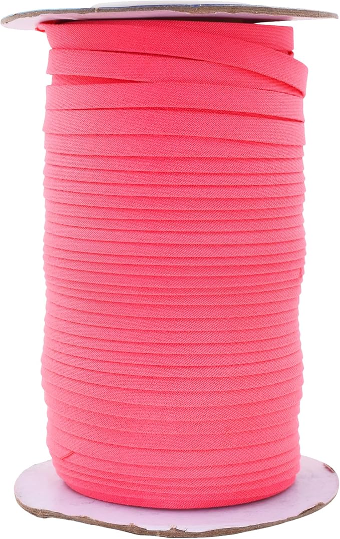 Mandala Crafts 55 Yards 1/4 Inch Hot Pink Double Fold Bias Tape for Sewing - Bias Binding Tape for Quilting Binding, Hemming, Seam, and Fabric Piping