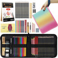 42 Pack Drawing Set Sketch Kit, Art Sketching Supplies has 3-Color Sketchbook Coloring Book Graphite Charcoal watercolor pencils, Portable Travel Size Case gift for Beginner Artists Adults