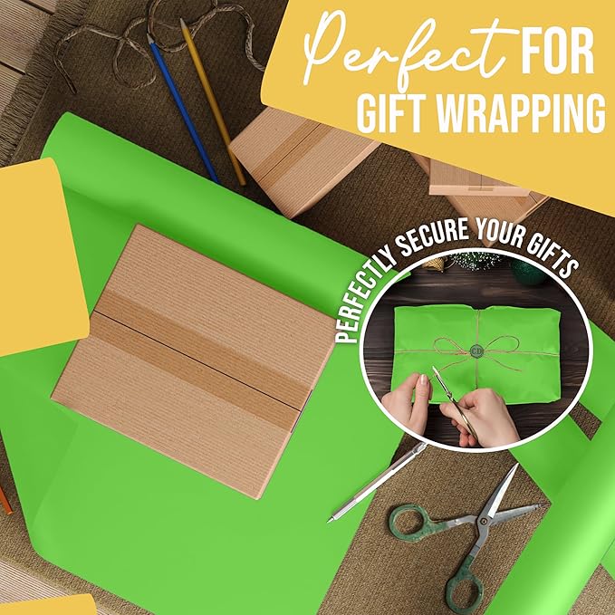 Crown Display Lime Green Kraft Paper Roll - 17.75" X 1320" (110' Ft) - Wrapping & Packing Paper - Craft Supplies
