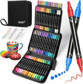 Acrylic Paint Pens Markers, 60 Colors Dual Tip Acrylic Paint Pens for Rock Painting, Wood, Canvas, Stone, Glass, Ceramic Surfaces, DIY Crafts Making Art Supplies (Round Tip and Fine Tip)