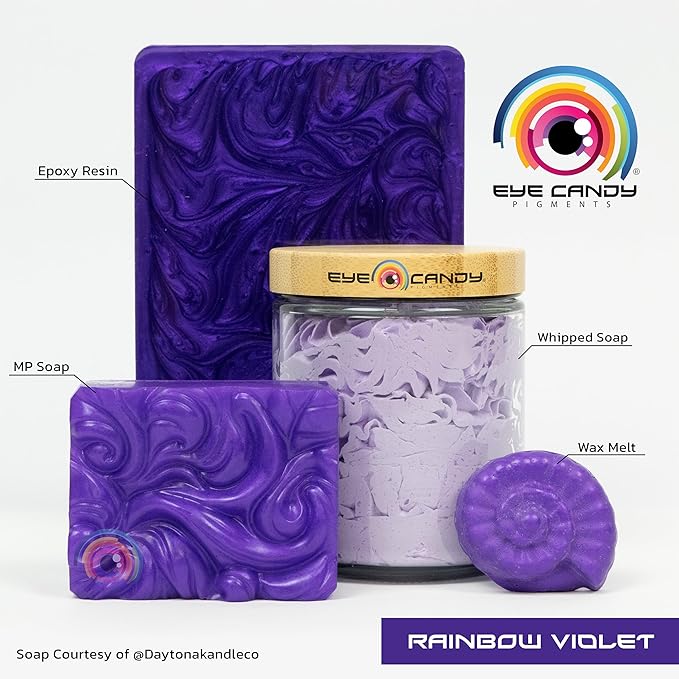 Eye Candy Pigments Premium Purple Mica Powder - Rainbow Violet (25gr) - for Epoxy, Resin, Soap, Paint, Woodworking, Acrylic Pouring, Bath Bombs, Fishing Lures - DIY Arts and Crafts Additive