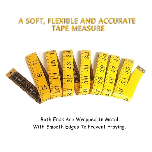 3 Pack Tape Measure Body Measuring Tape, Soft Measuring Tape for Body Weight Loss Sewing Cloth Measurement, 60 Inch Double Scale Tailor Ruler for Medical Measurement Nursing Craft (Yellow)