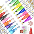 Glitter Markers Outline Pens, Christmas Stocking Stuffers 4-16 Year Old, 18 Pack Gold and Silver Shimmer Metallic Marker Arts Crafts Supplies for Kids Ages 6 to 8, 9-12 Birthday Gifts for Tweens