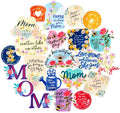 Navy Peony Heartfelt Mother's Day Stickers (22 Pieces) - Floral Themed, Funny, Waterproof | Mom Stickers for Crafts, Scrapbooks, Water Bottles