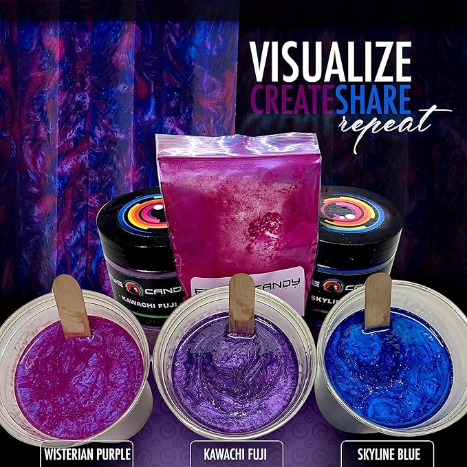 Eye Candy Pigments Premium Purple Mica Powder - Wisteria Purple (50gr) - for Epoxy, Resin, Soap, Paint, Woodworking, Acrylic Pouring, Bath Bombs, Fishing Lures - DIY Arts and Crafts Additive
