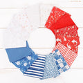Threadart Exclusive 15 Fat Quarter Bundles - Patriotic Vintage Prints 100% Cotton Fabric - Premium 100% Cotton Quilting Fabric - No Duplicates - Full Size Fat Quarters 18"x21" - Patriotic