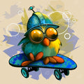 DIAMOND ART CLUB Skate Bird Diamond Painting Kit, Fun DIY Crafts for Adults, Round Diamond Art Canvas, 9" x 9"