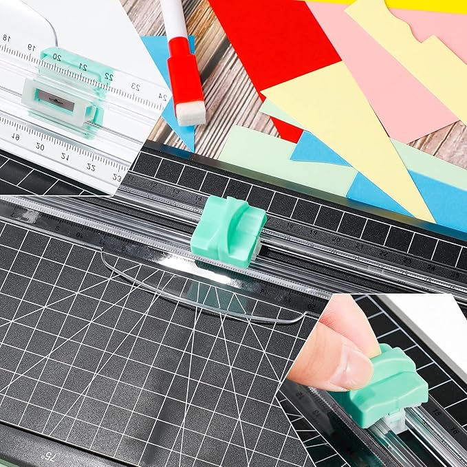 15 Pieces Paper Cutter Replacement Blade with Security Safeguar Paper Trimmer Blades Refill(Mint Green)