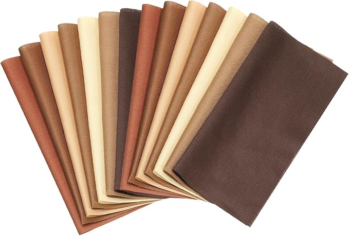 PATIKIL Cotton Fabric Bundles, 14 Pcs 10 x 10 Inch Fat Quarter Solid Color Precut Fabric Squares for Sewing Patchwork Quilting DIY Crafts, Brown