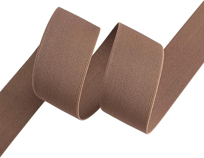 Strapcrafts 3-Inch Wide by 2-Yard Colored Woven Elastic Band,Dark Brown 14010