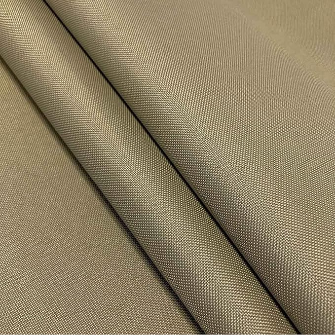 Waterproof Canvas Fabric by The Yard 600D Upholstery Cordura Fabric 58" Wide for Chairs Indoor Outdoor Water Resistant Canvas Polyester Material Sewing DIY Cloth, 1 Yard Khaki