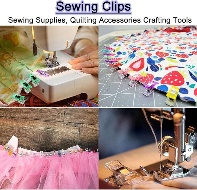 50 PCS Large Sewing Clips, 7 Bright Colors Multipurpose Quilt Clips Craft Tools Quilting Accessories with Box Packed