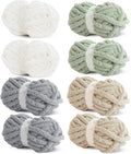 HOMBYS 8 Pack Assorted Chunky Yarn for Crocheting,Super Bulky Large Soft Fluffy Yarn,Plush Fuzzy Yarn,Thick Chenille Yarn for Hand Knitting/Arm Knitting (27yds,8 oz Each Skein)