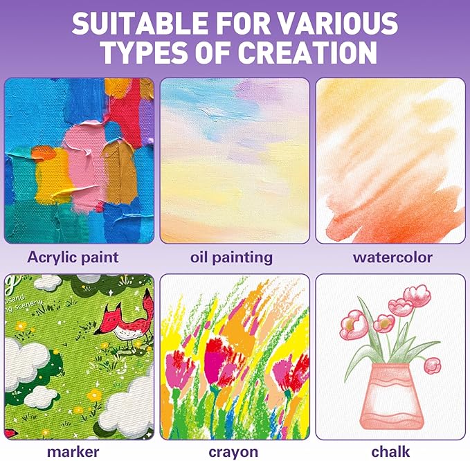 ESRICH Canvases for Painting 11x14, 30 Pack Canvas Boards for Painting Cotton Primed Acid Free Blank Canvas Panels for Oil Paint, Watercolor, Acrylic Paint, Gouache and Tempera.