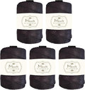 Maxee Premium Polyester Macrame Cord 3 mm × 218 yd (5 Pack),3mm 100% Polypropylene Macrame Cord,Ideal for Crochet, Wall Hangers, Bags, Rugs & DIY Crafts(Black Coffee)