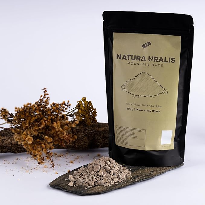 Siberian Yellow Clay Flakes | 17.5oz of Natural Yellow Clay, Pastel to Golden Yellow - Amazing Crunch, Satisfying Earthy, Velvety and Firm Texture, ASMR Sensation