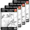 FIXSMITH 9"X12" Sketch Book | 400 Sheets (68 lb/100gsm) Sketchbook| 4 Pack (100 Sheets Each) |Acid Free Drawing Paper | Spiral Bound Sketchpad for Beginners,Artists & Professionals | Bright White