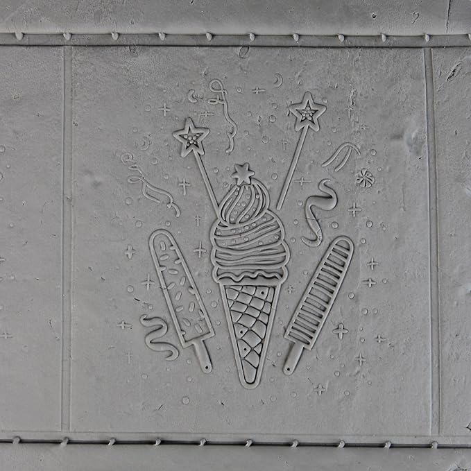 Ice Cream Cone Clay Texture Roller (4") - America Set #01 - Embossing Pattern Roller for Polymer & Ceramic Clay, Pottery & Crafts