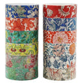 Berkin Arts 12 Rolls Art Floral Designs Washi Tape Set - 15 mm Wide Decorative Adhesive Masking Tape Cloisonnism for Bullet Journal Colorful Damask Pattern Intricate Colorful Owen Jones Series