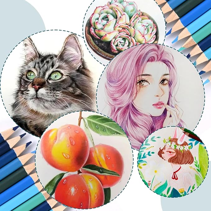 72 Colored Pencils for Adult Coloring Books, Perfect for Coloring, Oil-Based Cores Pencils Set with Zipper Case, Eraser and Sharpener Coloring Pencils for Adults, Beginners,Artists