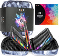 H & B 120-Color Colored Pencils Set with Mandala Coloring Sheets, Eraser, Sharpener - Soft Oil-Based CoresArt Supplies Drawing Kit for Adults, Kids, and Beginners