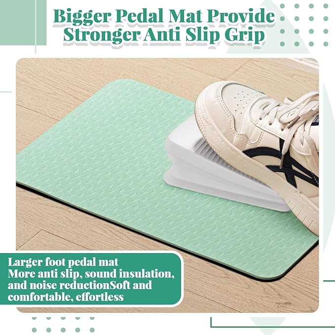 3 Pcs Sewing Machine Muffling Mat Pedal Mat Sewing Machine Pad No Slip Rubber Stay in Place Mats for Calms Vibration(Green,15 x 20 Inch,14 x 9 Inch,14 x 11 Inch)