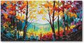 Hand Painted Art Natural Scenery Oil Painting Forest Scenery Large Canvas Wall Art Decoration 24x48 Inches