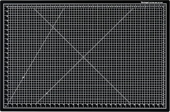 Dahle Vantage 10793 Double-Sided Premium Self-Healing Cutting Mat, 24"x36", 1/2" Grid, 5 Layers for Max Healing, Perfect for Crafts & Sewing, Black
