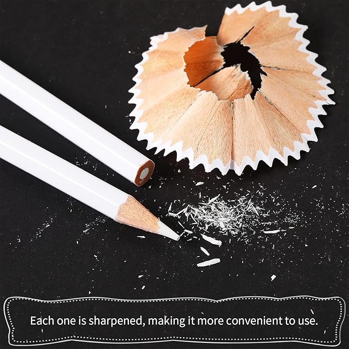 Outus 24 Pcs Sewing White Fabric Pencil Bulk Dress Marker Tailor Pencil Water Soluble Pen for Fabric Wipe Quilting Washable Marking Pen for Wedding Dressmaker DIY Craft