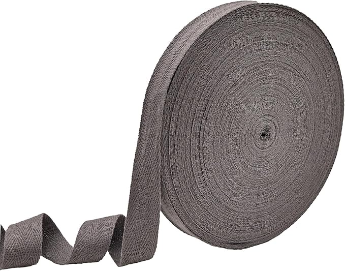 Dark Gray Twill Tape 3/4 Inch Wide - 40 Yards Herringbone Cotton Webbing Bias Binding Tape for Sewing, Crafting, DIY Projects, Pet Collars, Gift Wrapping and Home Decoration
