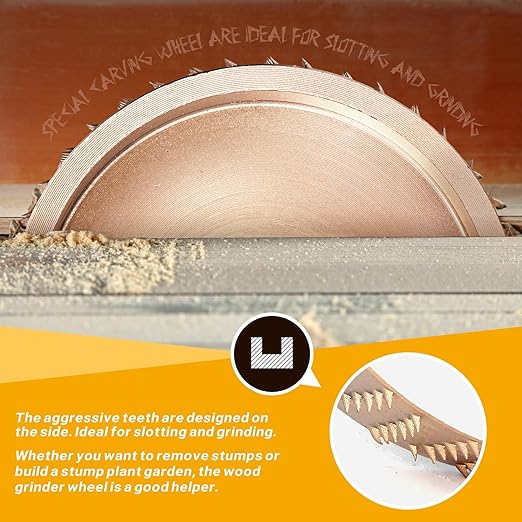 5PC Angle Grinder Wood Carving Disc Set, 4" & 4 1/2" Compatible, 5/8" Arbor, Wood Shaper & Stump Grinder Teeth