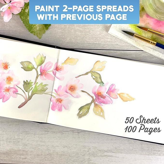 ArtSkills Watercolor Journal for Painting, 200 GSM Sketchbook with Watercolor Paper, 36 5” x 8.25” Sheets
