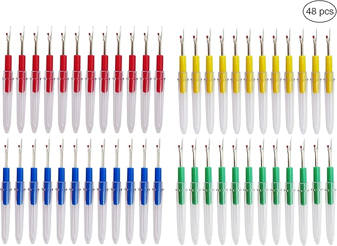 Ouyatoyu 48pcs Colorful Seam Ripper Seam Rippers for Sewing Tool Handy Stitch Ripper Hem Ripper Sewing Stitches Sewing Tools for Opening Removing Seams and Hems
