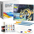 DIY Art Painting Kit for Adults – Learn to Paint Abstract Tiger with Video Tutorials – 9 Pieces Acrylic Paint Set for Adults –Perfect Christmas Crafts & Holiday Gifts for Art Lovers