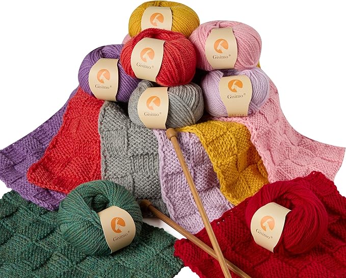 100% Merino Wool Yarn, 3-Ply Luxurious and Soft Yarn for Hand Knitting & Crocheting (Purple,1Ball)