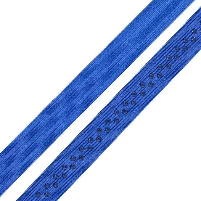 Mandala Crafts 0.5 Inch Elastic Silicone Gripper Tape for Clothing - 10 Yds Dotted Non Slip Elastic Band for Sewing - Denim Silicone Flat Fabric Stretchy Ribbon Straps