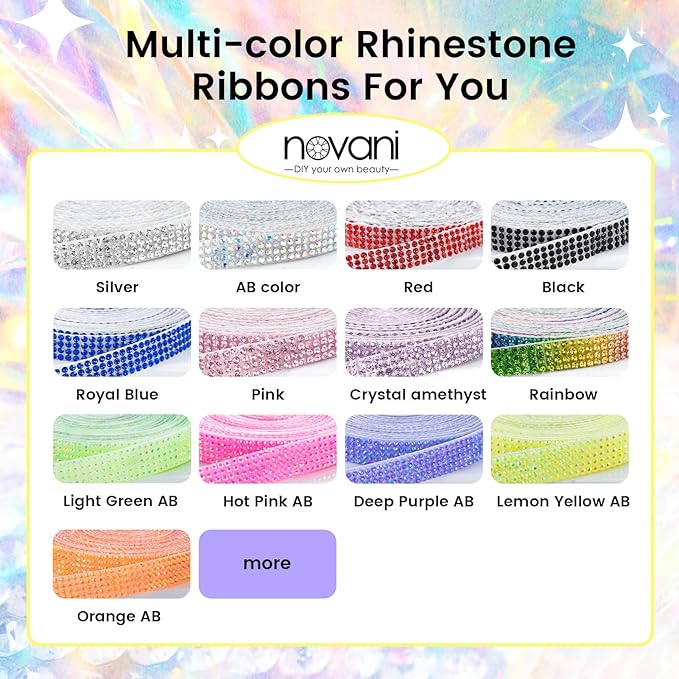 Novani Self Adhesive Rhinestone Ribbon, 0.78 Inch Wide 3 Yards 1 Roll, Lemon Yellow Diamond Bling Strips for DIY Crafts, Glitter Resin Rhinestones Tape for Crafting, Car Decoration