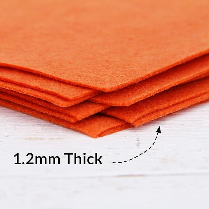 Threadart Premium Felt Roll - 12" x 10yd - Orange | Soft Wool-Like Feel | 1.2mm Thick Fabric for DIY Crafts, Sewing, Crafting Projects | Compatible with Cricut Maker