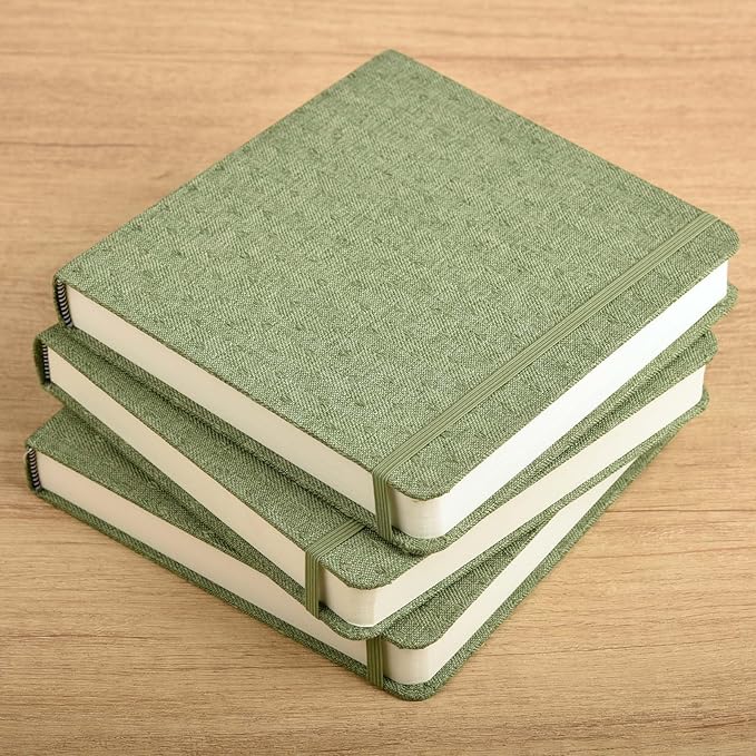 SEMLEART Hardcover Watercolor Journal,Square, 42 Pages, 6.5x6.5, 140 lb/300 GSM, Acid-Free, Cold Press, Cotton Pulp, Perfect for Artists & Travel Sketching (6.5×6.5in)
