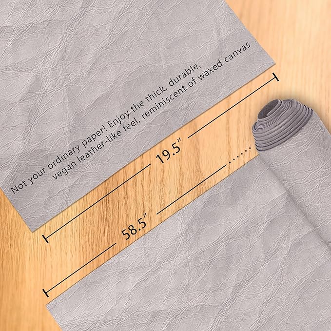Washable Kraft Paper Roll - 16.9" x1.62 Yard Sewable Kraft Paper Fabric for Bag Making - Durable,Degradable and Washable Paper Material for DIY Foldable Grocery Bags (GZ09)
