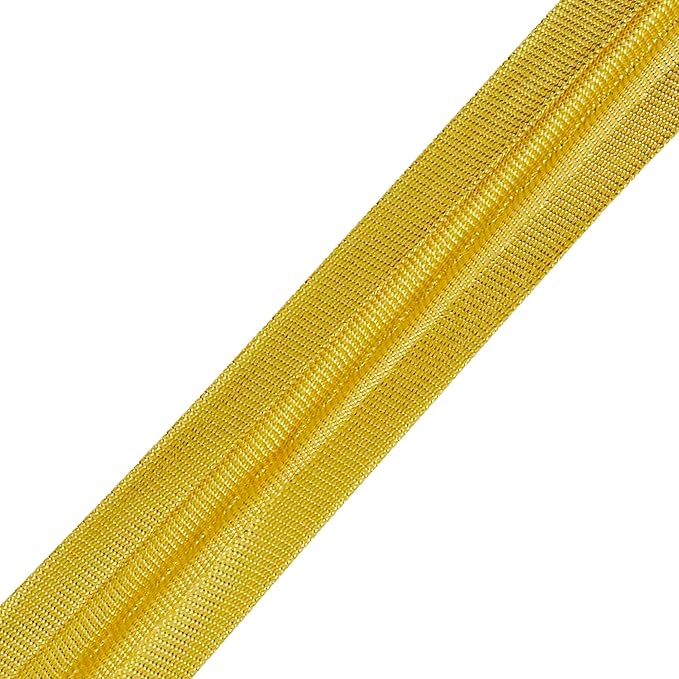 Mandala Crafts 55 Yards 1/4 Inch Metallic Gold Double Fold Bias Tape for Sewing - Bias Binding Tape for Quilting Binding, Hemming, Seam, and Fabric Piping