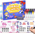 JoyCat Preschool Learning Activities 48 Reusable Pages, Handwriting Practice for Kids Toddlers, Tracing Letter Number Workbooks, Educational Autism Busy Book, Learning Gift Toys for 3 4 5 Year Olds