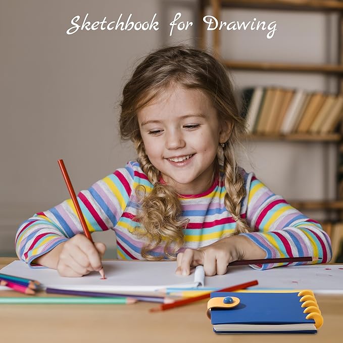 Yoment Small Sketchboook for Drawing 5x5 Sketchbook for Kids Removable Sketch Boook 160 Pages Square Sketch Pad Travel Blank Drawing Book for Beginners,Artists,Gift Boxed,Blue