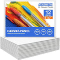 FIXSMITH Canvas Boards for Painting 5x7 Inch, Super Value 12 Pack White Blank Canvas Panels, 100% Cotton Primed, Painting Art Supplies for Professionals, Hobby Painters, Students & Kids