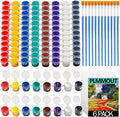Mini Acrylic Paint Sets for Kids,12 PCS Paint Strips in 8 Colors with 12 Paintbrushes,Washable Watercolor Paint Set with 6 PCS Painting Canvas,Birthday Home Party Favors