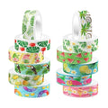 Adirasenotek Hawaiian Washi Tape 12 Rolls Flamingo Lemon Watermelon Aloha Masking Tape Hawaiian Theme Decorative Paper Stickers Tape Sticker,for DIY Crafts and Scrapbooking