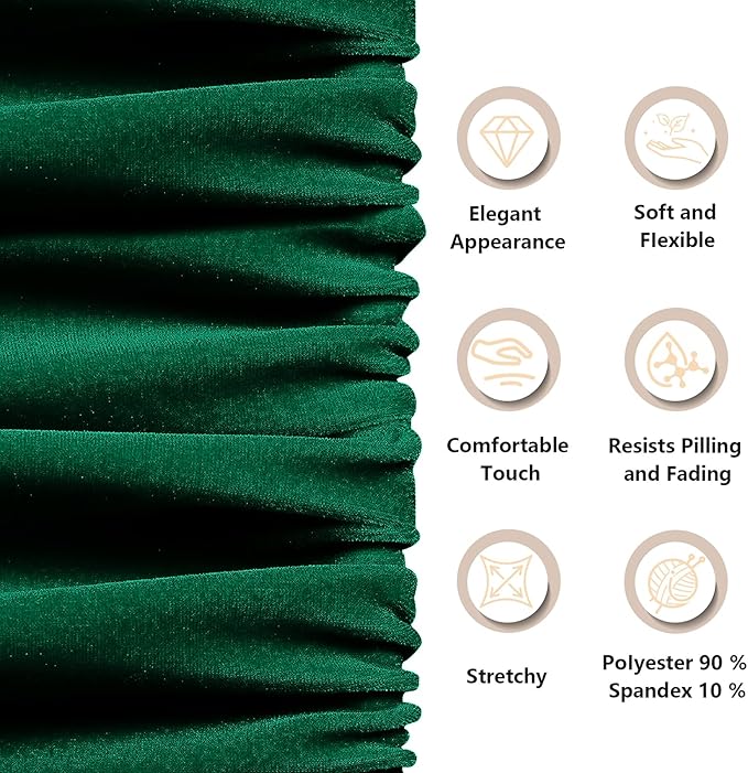 KKJIAF Hunter Green Stretch Velvet Fabric 60 Inch Wide 1 Yard, Soft Stretchy Fabric for Sewing Clothes, Costume, Apparel, Crafts - 90% Polyester 10% Spandex